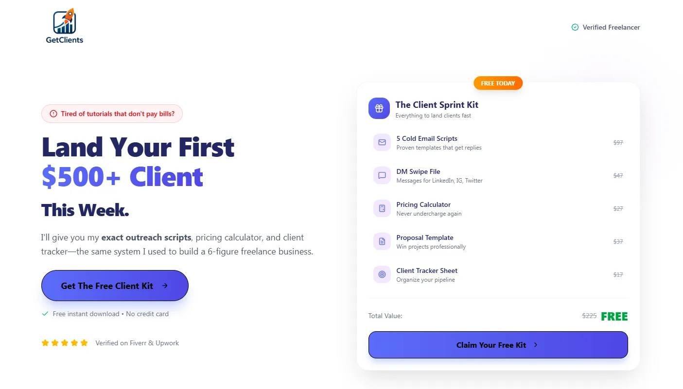 GetClients Online website screenshot