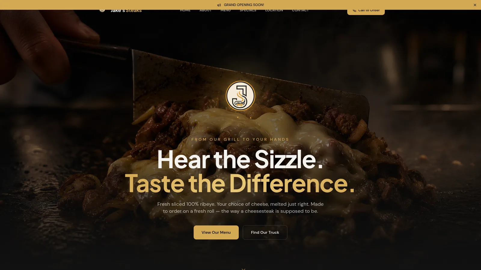 Jake’s Steak — Food truck brand & website screenshot