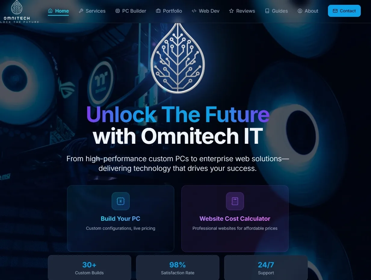 OmnitechHQ website screenshot