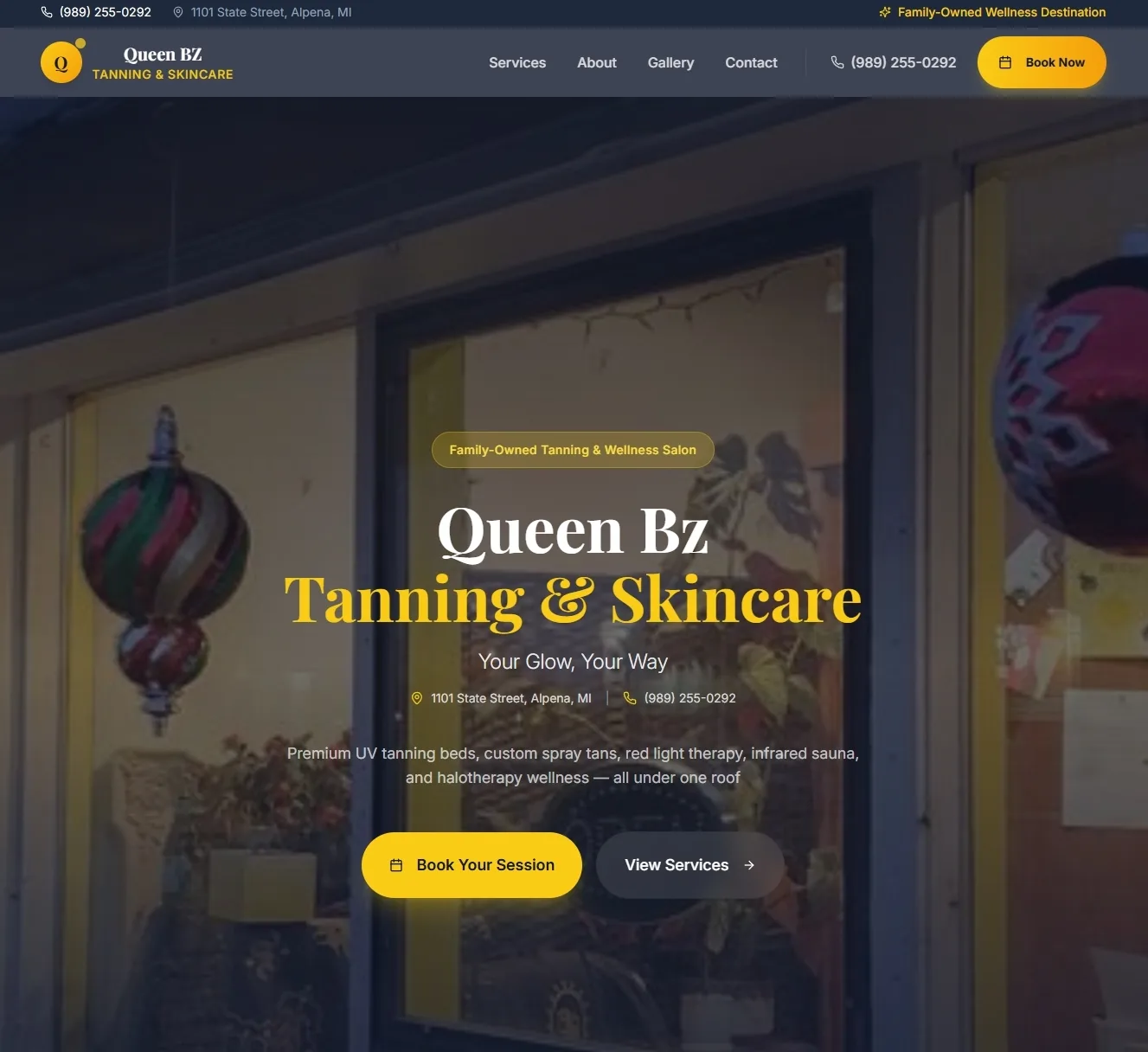 Queen Bz Skincare — Booking platform & admin screenshot