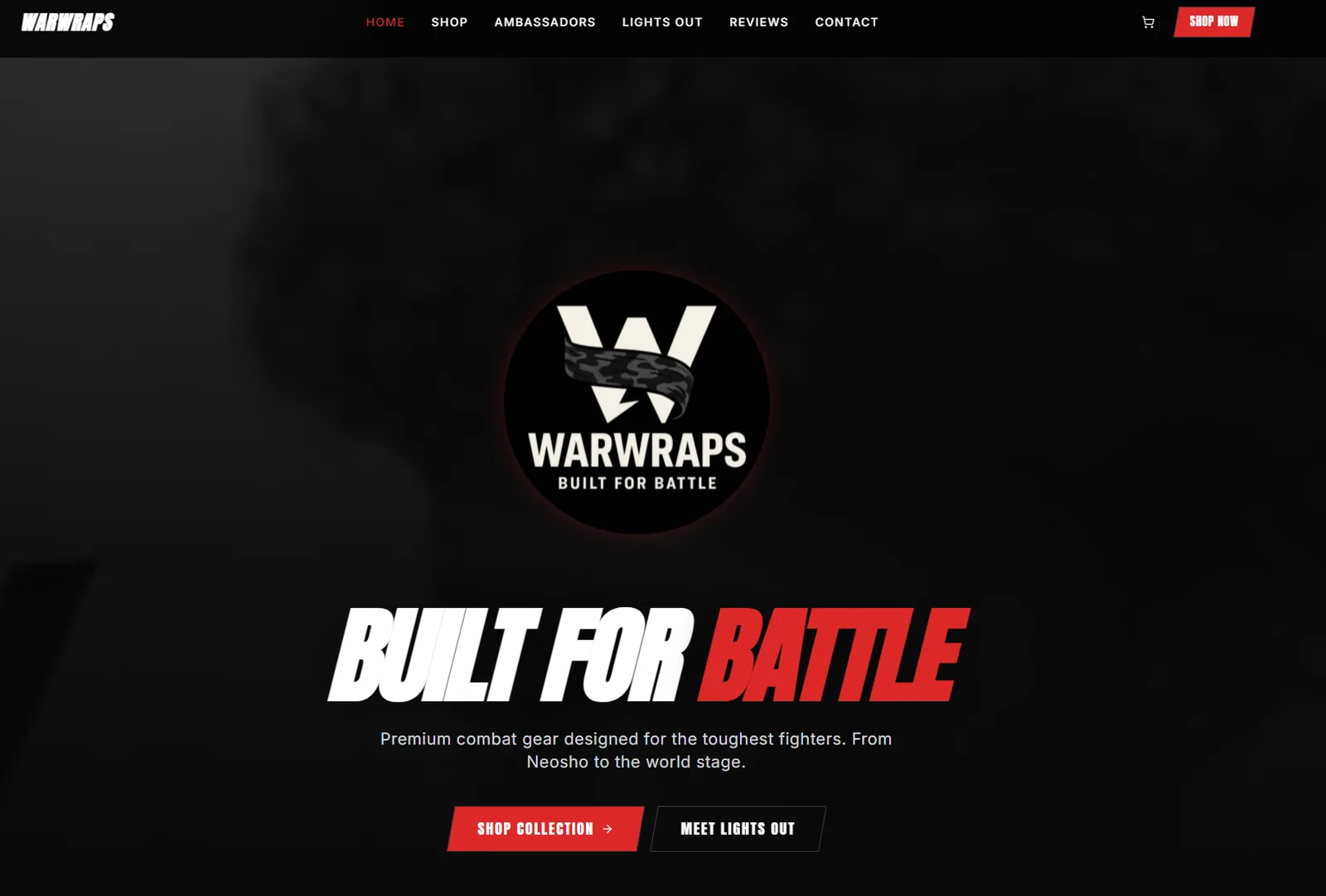 WarWraps Gear website screenshot